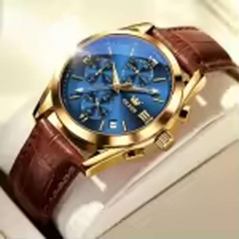 Men Leather Analoge Quartz Fashion Watch for Men