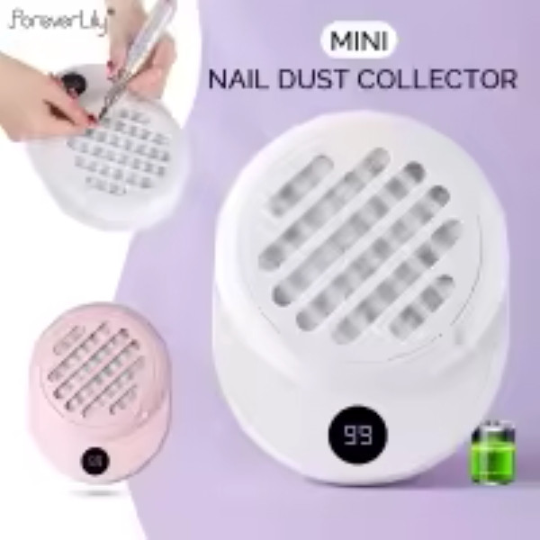 Strong Suction Nail Dust Collector Mini Brushless Nail Vacuum Cleaner Powerful Manicure Dust Extractor with Filter Cotton