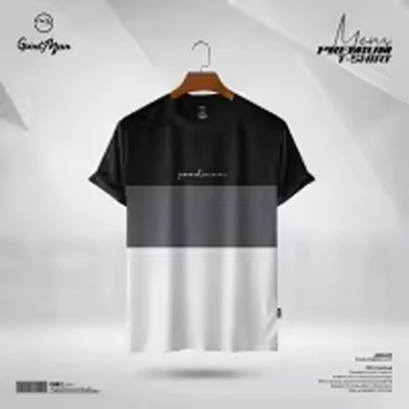 GoodMan Tshirt for Men Summer Cotton Fabric Premium Quality Short Sleeve Style Available in Black Color